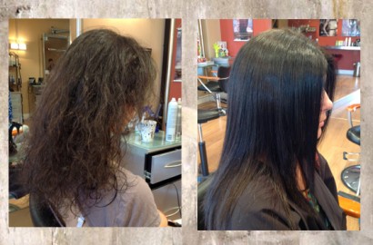 Keratin treatment before and after — smoother, straighter, humidity-proof hair in Oakville